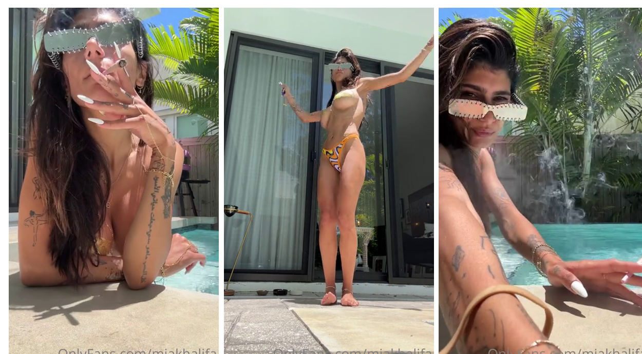 Mia Khalifa Pool Tease Video