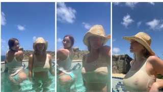 Daisy Keech With Friend Naked In Pool