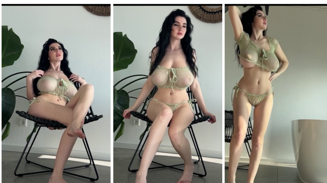 Laurine Green Bikini BTS
