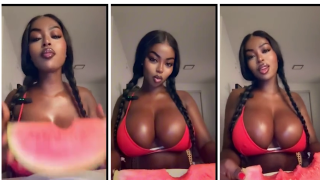 Bimbonique Aka Adiza Sankofa Whipped Cream On WaterMelon Eating Video Onlyfans