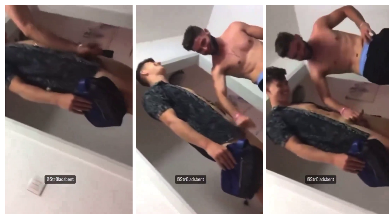 Straight rugby player Tom Garratt playing with a cock video viral